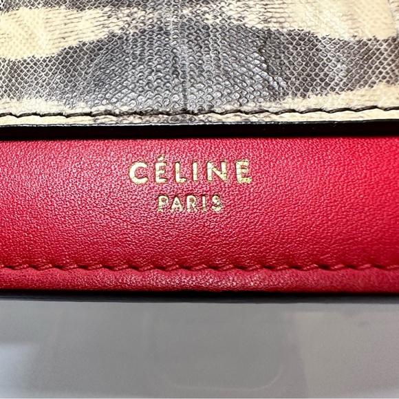 Celine Tricolor Pocket Envelope Wallet on Chain - Picture 3 of 11